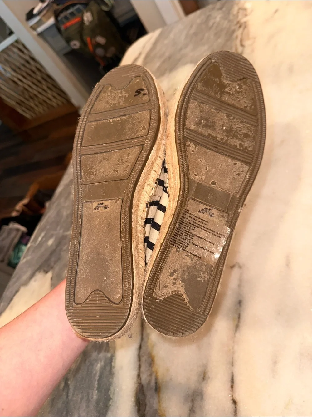 Aerie Size 8 Navy & White Striped Espadrilles Shoes Womens‎